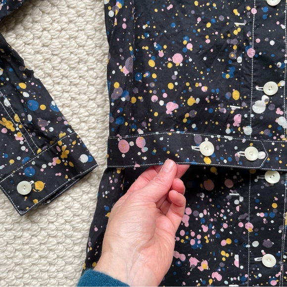 W’menswear black button front dress with multicoloured paint splatter design - Picture 8 of 16